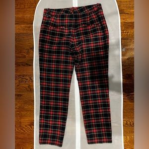 Zara mid-rise straight fit plaid pants size 4